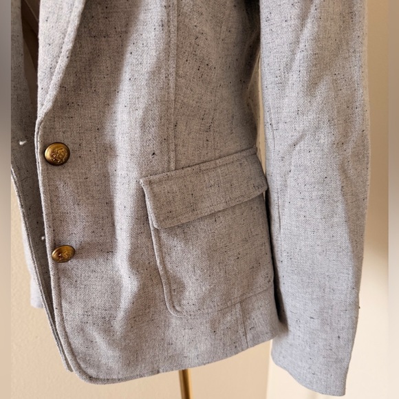 Grey Wool Coat with Red Stitching - Picture 2 of 15